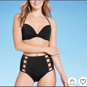 Women's Caged High Waist Bikini Bottom